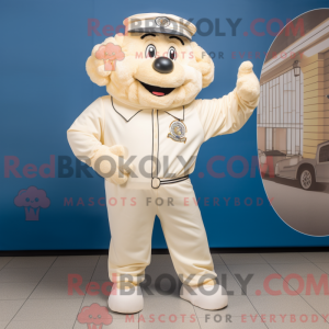 Creme politibetjent maskot...