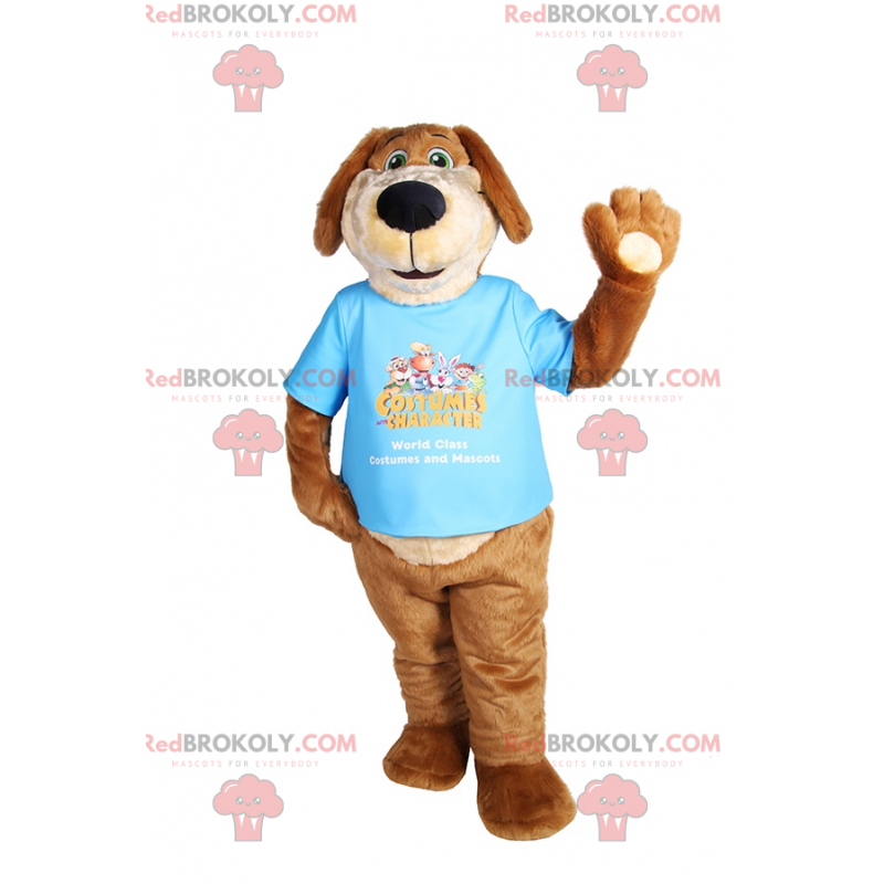 Hundemaskottchen mit langen Ohren in einem T-Shirt -