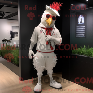 Witte haan mascottekostuum...