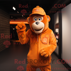 Mascotte de babouin orange...