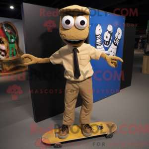 Tan skateboard maskot drakt...