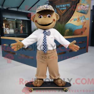 Tan skateboard maskot drakt...