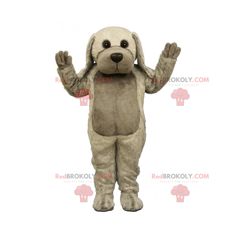 Dog mascot with long gray ears - Redbrokoly.com
