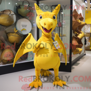 Yellow Pterodactyl mascot...