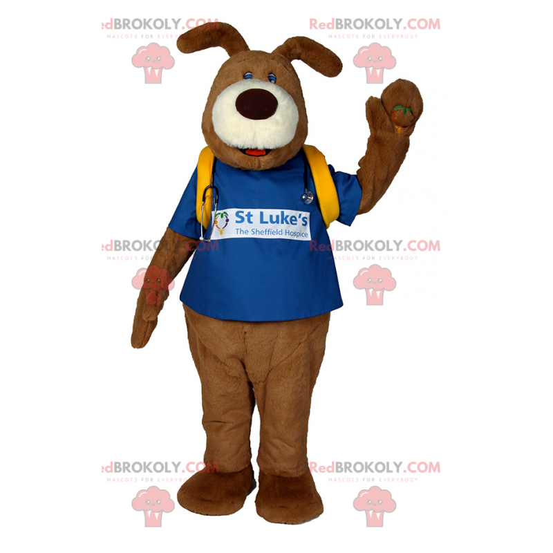 Dog mascot with doctor accessories - Redbrokoly.com