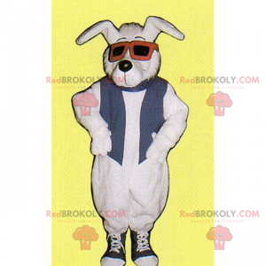 Dog mascot with sneakers and glasses - Redbrokoly.com