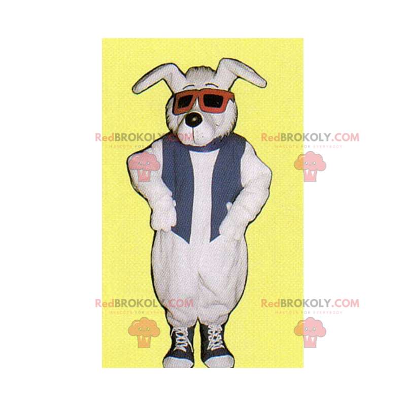 Hundemaskottchen mit Turnschuhen und Brille - Redbrokoly.com