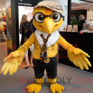 Gold Hawk-maskotdraktfigur...