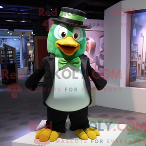Grön Penguin maskot drakt...