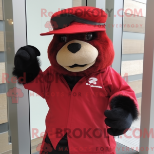 Rød Skunk maskot kostume...