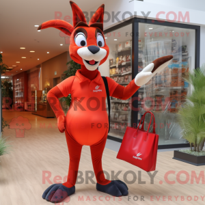 Rød Gazelle maskot kostume...