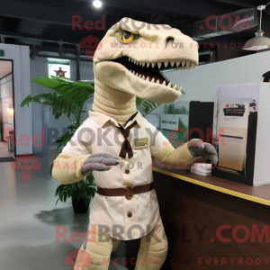 Creme Tyrannosaurus maskot...