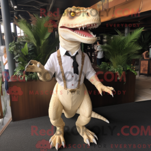 Creme Tyrannosaurus maskot...