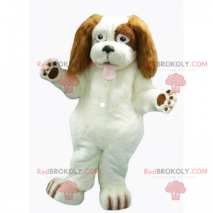 Mascotte de chien blanc aux longues oreilles marron -