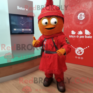 Rød Biryani maskot kostume...