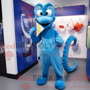 Blue Hydra mascot costume...