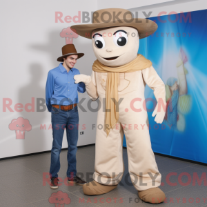 Beige tryllekunstner maskot...