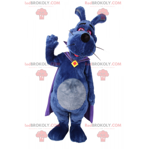 Blaues Hundemaskottchen mit lila Umhang - Redbrokoly.com