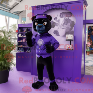 Lila Panther Maskottchen...