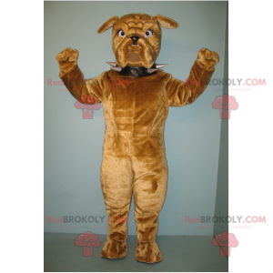 Braunes Hundemaskottchen mit Spatenhalsband - Redbrokoly.com