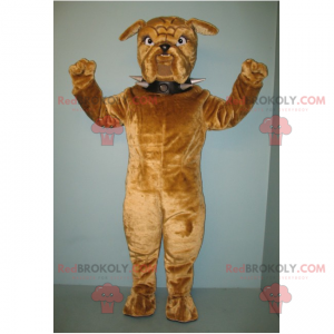 Brun hundmaskot med spadkrage - Redbrokoly.com
