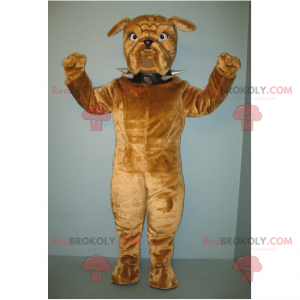 Hnědý psí maskot s rýčovým límcem - Redbrokoly.com