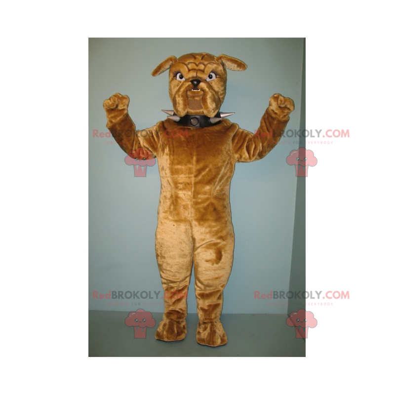 Mascote cachorro marrom com coleira de espada - Redbrokoly.com Mascote cachorro marrom com coleira de espada - Redbrokoly.com