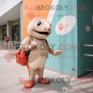 Beige zalm mascottekostuum...