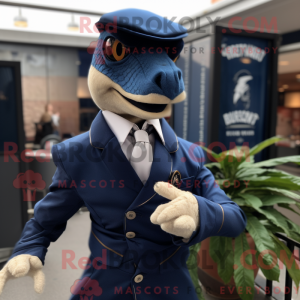 Navy Velociraptor maskot...