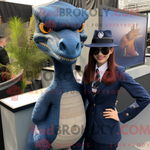 Navy Velociraptor maskot...
