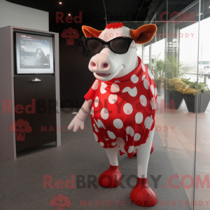 Red Holstein Cow maskot...