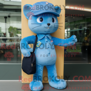 Cyan Cat-maskotdraktfigur...