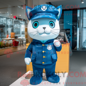 Cyaan Cat mascottekostuum...