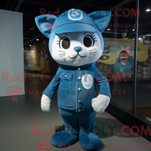 Cyan Cat-maskotdraktfigur...