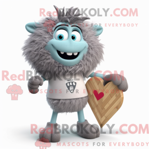 Gray Heart maskotdraktfigur...