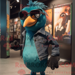 Teal Crow-mascottekostuum...