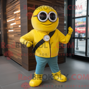 Gul Bagels maskotdraktfigur...