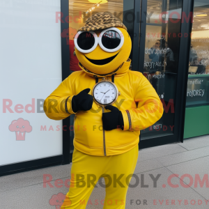 Gul Bagels maskotdraktfigur...