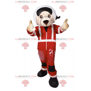 Hondenmascotte verkleed als coureur - Redbrokoly.com