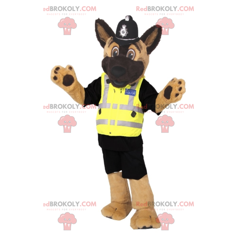 Hundemaskot klædt som en politimand - Redbrokoly.com