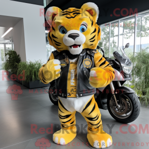 Gul Tiger maskot drakt...