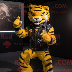 Gul Tiger maskot drakt...
