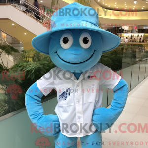 Cyan Shrimp Scampi mascot...