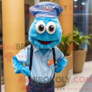 Cyan Shrimp Scampi mascot...