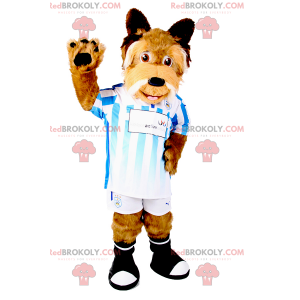 Hundmaskot i fotbollsutrustning - Redbrokoly.com