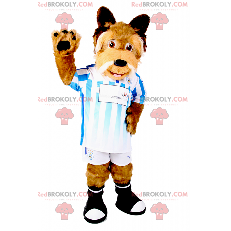 Dog mascot in soccer gear - Redbrokoly.com
