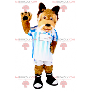 Cão mascote com equipamento de futebol - Redbrokoly.com