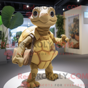 Tan Turtle-mascottekostuum...