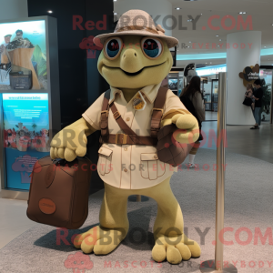 Tan Turtle-maskotdraktfigur...