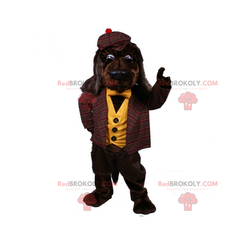 Maskot psa v typickém anglickém oblečení - Redbrokoly.com Maskot psa v typickém anglickém oblečení - Redbrokoly.com